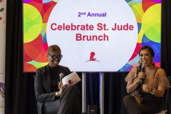 Supporters of St. Jude Children’s Research Hospital attend the Celebrate St. Jude event at Hotel St. Vincent during the weekend of the 2022 ESSENCE Festival of Culture in New Orleans, La. on Saturday, July 2, 2022.