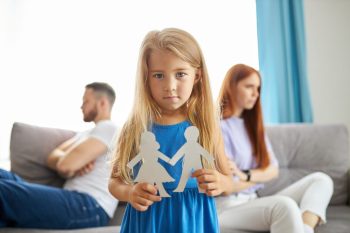 little daughter girl doesn't want parents to be divorced