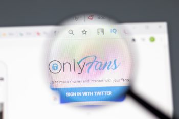 New York, USA - 15 February 2021: OnlyFans website in browser with company logo, Illustrative Editorial.