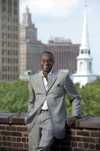 Founder, Chairman and CEO of Tempo Networks Frederick A. Morton, Jr., a graduate of Rutgers University School of Law in Newark, on the roof of the Tempo office in Newark